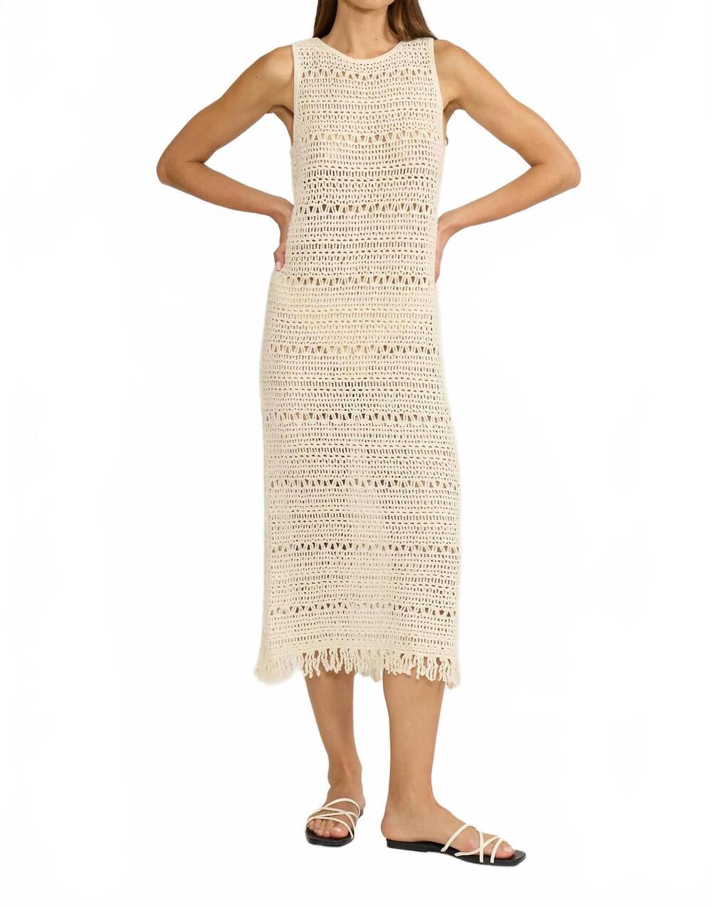 lucy paris crochet dress | Dresses | New Lucy Paris Open Knit In Beige Halter dress Options (For Inner Dress):Concealed Zipper ontario Terra Cotton Check Smock Introducing the luxurious and